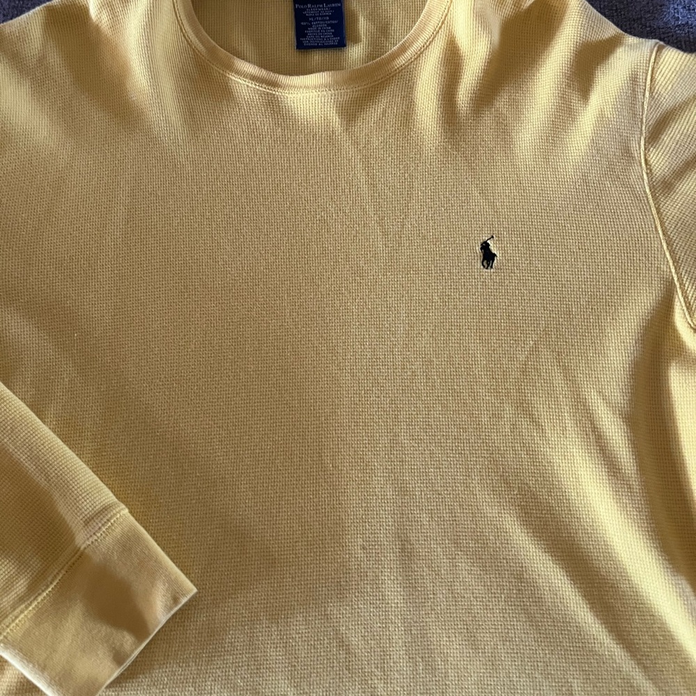 Polo Ralph Lauren Yellow Waffle Knit Top